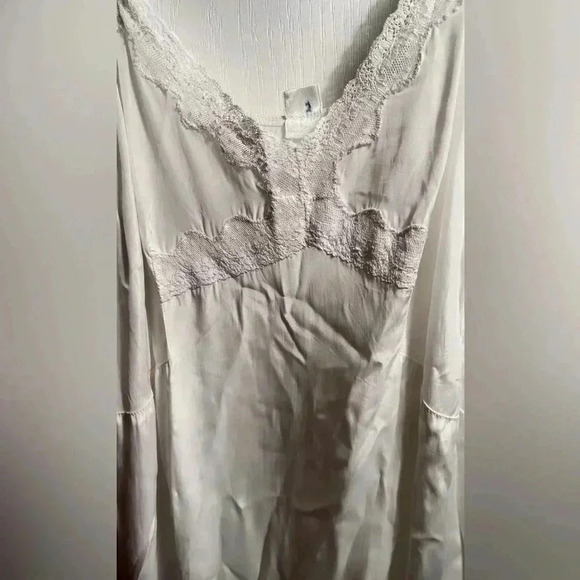 NWT vintage Girl cream bohemian casual lightweight summer lace slip midi dress M - Picture 3 of 3